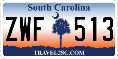 SC license plate ZWF513