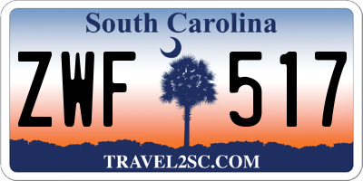SC license plate ZWF517