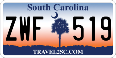 SC license plate ZWF519