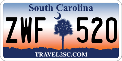 SC license plate ZWF520