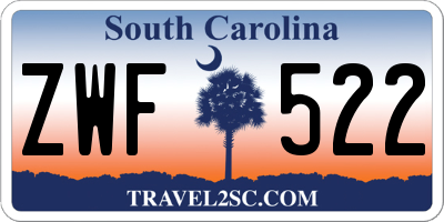 SC license plate ZWF522