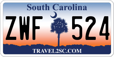 SC license plate ZWF524