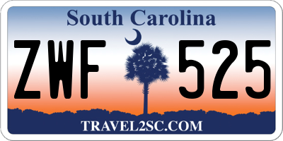 SC license plate ZWF525