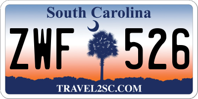 SC license plate ZWF526