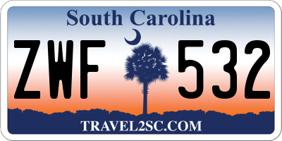 SC license plate ZWF532