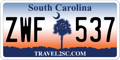 SC license plate ZWF537
