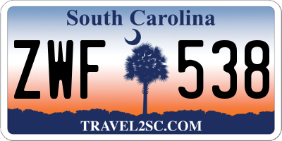 SC license plate ZWF538