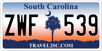 SC license plate ZWF539