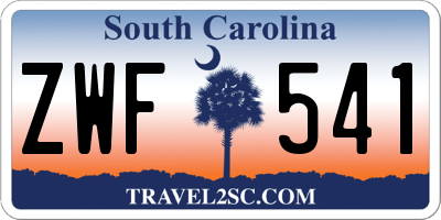 SC license plate ZWF541