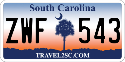 SC license plate ZWF543