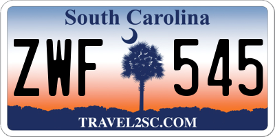 SC license plate ZWF545