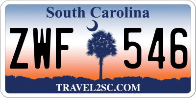 SC license plate ZWF546