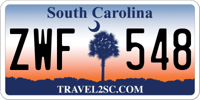 SC license plate ZWF548