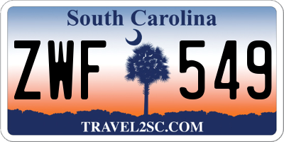 SC license plate ZWF549