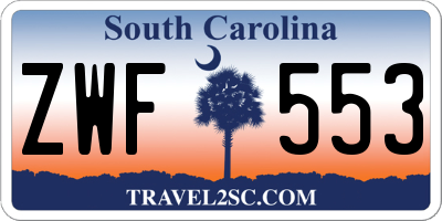 SC license plate ZWF553
