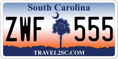 SC license plate ZWF555
