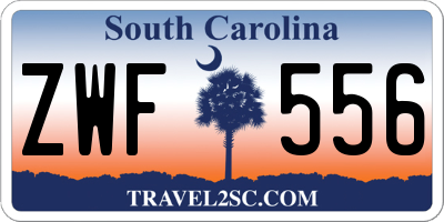 SC license plate ZWF556
