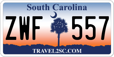SC license plate ZWF557