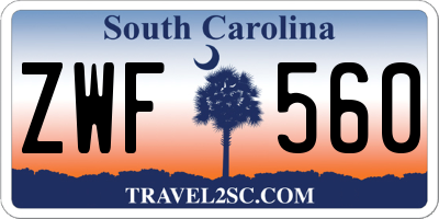 SC license plate ZWF560