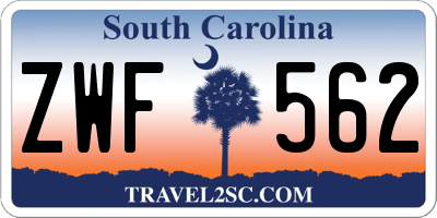 SC license plate ZWF562