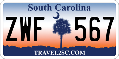 SC license plate ZWF567