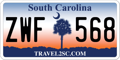 SC license plate ZWF568