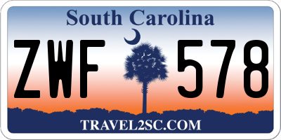 SC license plate ZWF578