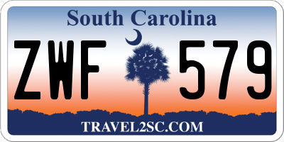 SC license plate ZWF579