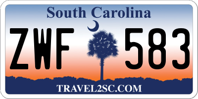 SC license plate ZWF583