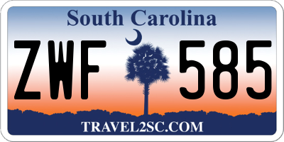 SC license plate ZWF585