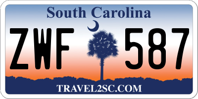 SC license plate ZWF587