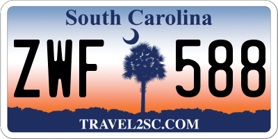 SC license plate ZWF588