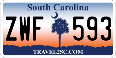 SC license plate ZWF593