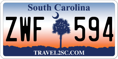SC license plate ZWF594