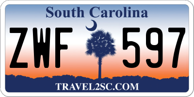 SC license plate ZWF597
