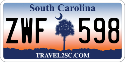 SC license plate ZWF598