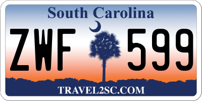 SC license plate ZWF599