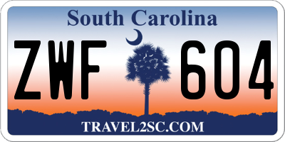 SC license plate ZWF604