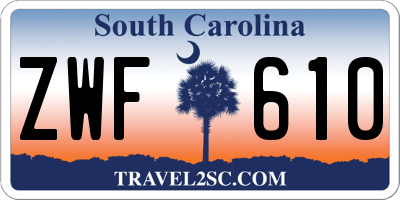 SC license plate ZWF610