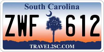 SC license plate ZWF612