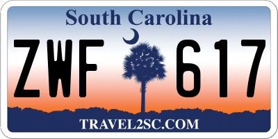 SC license plate ZWF617