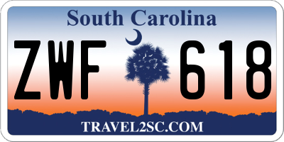 SC license plate ZWF618
