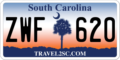 SC license plate ZWF620