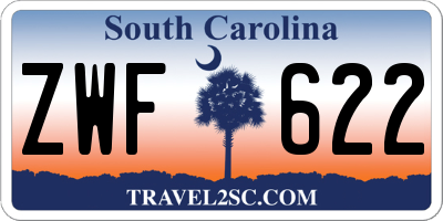 SC license plate ZWF622