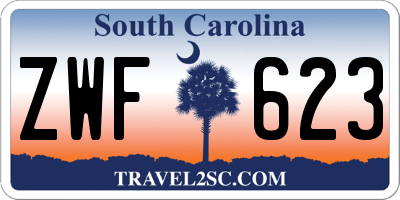 SC license plate ZWF623