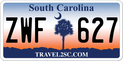 SC license plate ZWF627