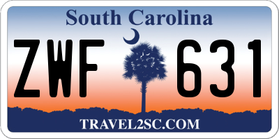 SC license plate ZWF631
