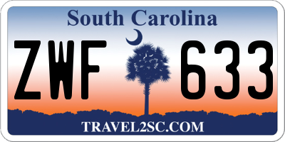 SC license plate ZWF633