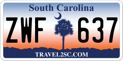 SC license plate ZWF637