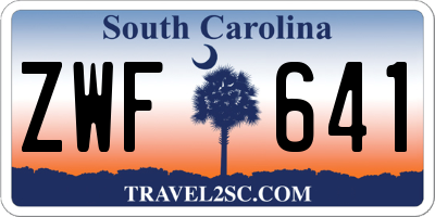 SC license plate ZWF641